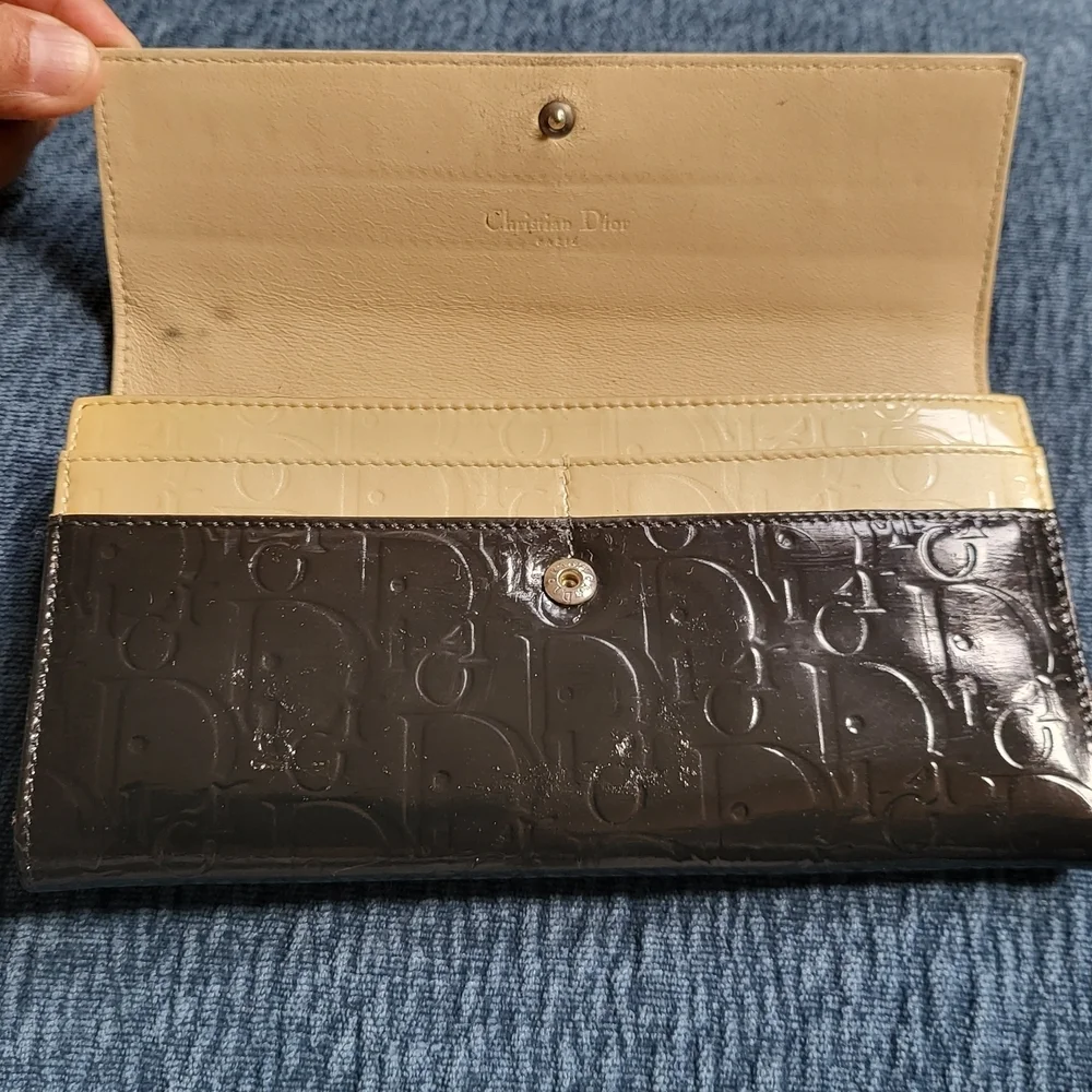 Christian Dior Patent Leather Long Wallet..Authentic..w/coa.